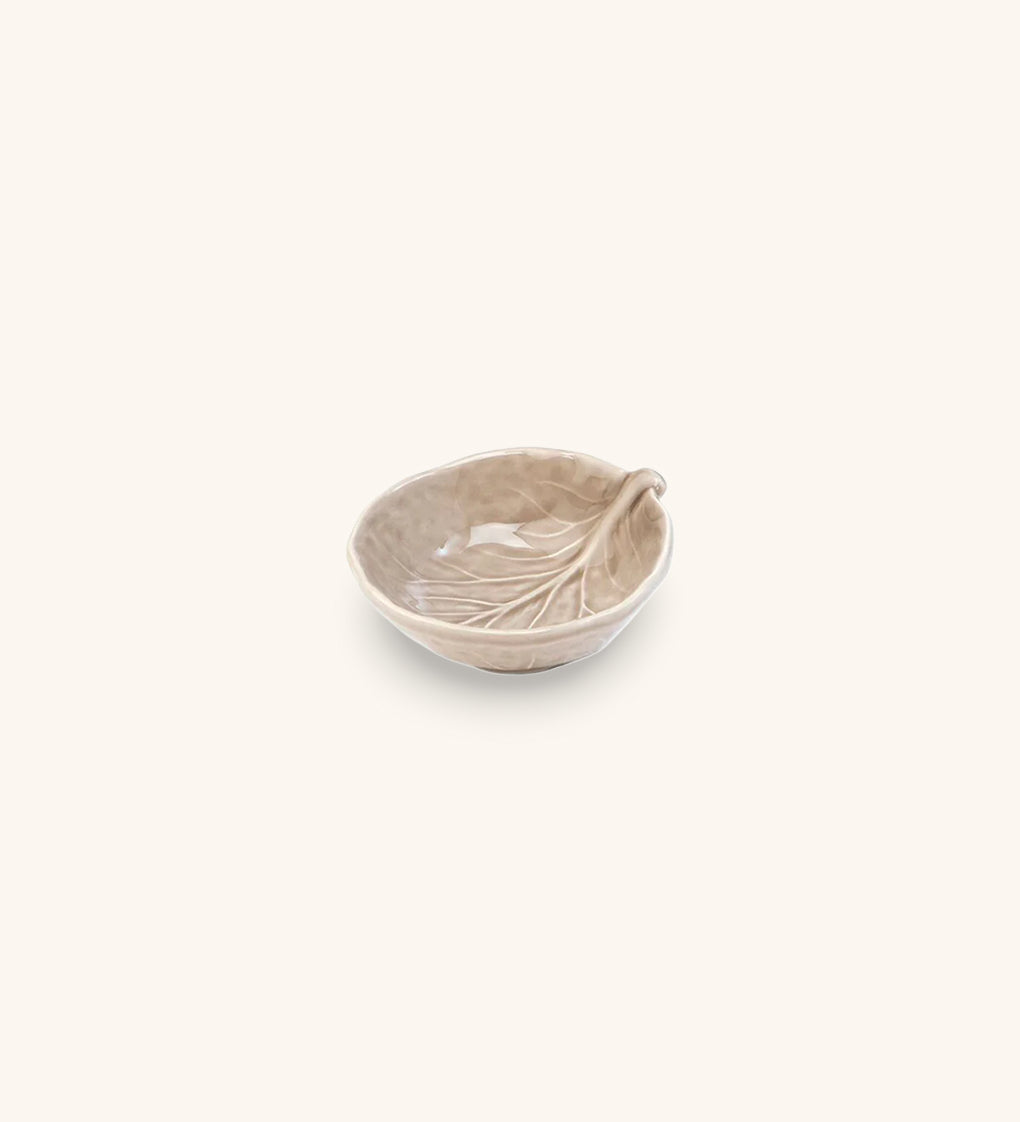 Mini-Bowl Sal o Condimentos en Forma de Repollo Beige 8 cm de Cerámica.