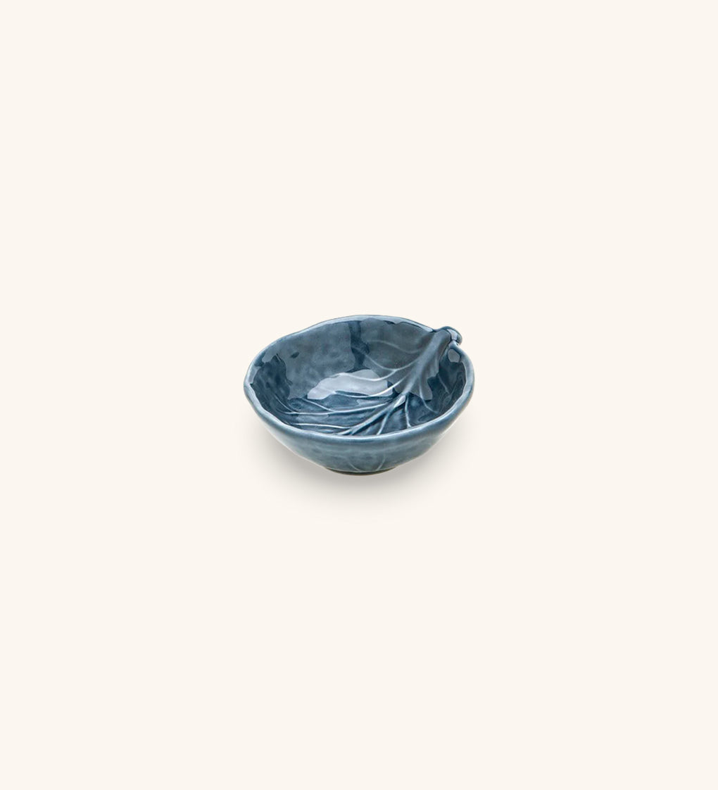Mini-Bowl Sal o Condimentos en forma de Repollo Azul 8 cm de Cerámica