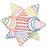 Individuales Posada en Lino Blanco con Bordado de Piñata de Colores. Set de 4