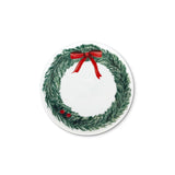 Plato de Pan con Corona Navideña. Set de 4.