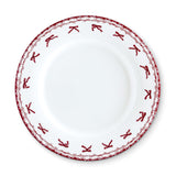 Plato Trinche con Guirnalda Roja de Moños. Set de 4