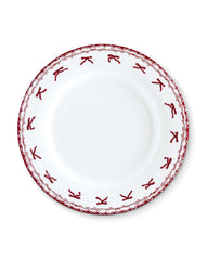 Plato Trinche con Guirnalda Roja de Moños. Set de 4