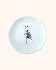 Platos para Ensalada Azul Claro con Garza Gris, set de 4