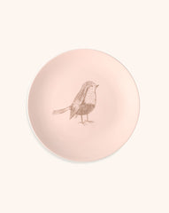 Platos para Ensalada Rosa con Pajarito, set de 4