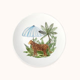 Platos de Ensalada con Leopardo y Sombrilla, set de 4