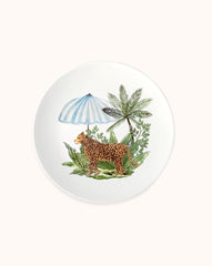 Platos de Ensalada con Leopardo y Sombrilla, set de 4