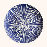 Platos Trinche Azul con Rayas Blancas, set de 4