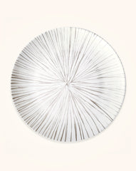 Platos Trinche de Rayas Gris Plata, set de 4