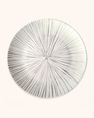 Platos Trinche de Rayas Gris Plata, set de 4