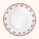 Plato Trinche con Guirnalda Roja de Moños. Set de 4