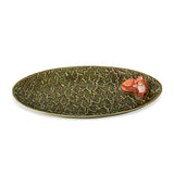 Platón Ovalado Hojas Verdes y Zorro 40 cm