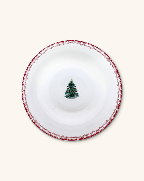 Plato Sopero con Árbol Navidad. Set de 4