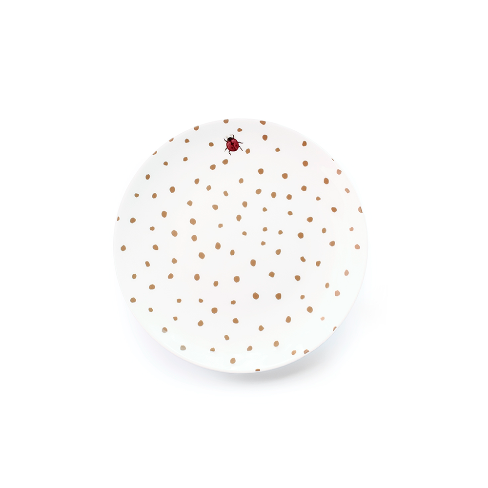 Set de Vajilla Hongo Mágico para 4 Personas con Platos Trinche Rayas Gris Plata, Platos Ensalada Hongo, Platos Pan Catarina (12 piezas)