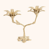 Candelabro de Bronce en Forma de Palmeras para 2 Velas