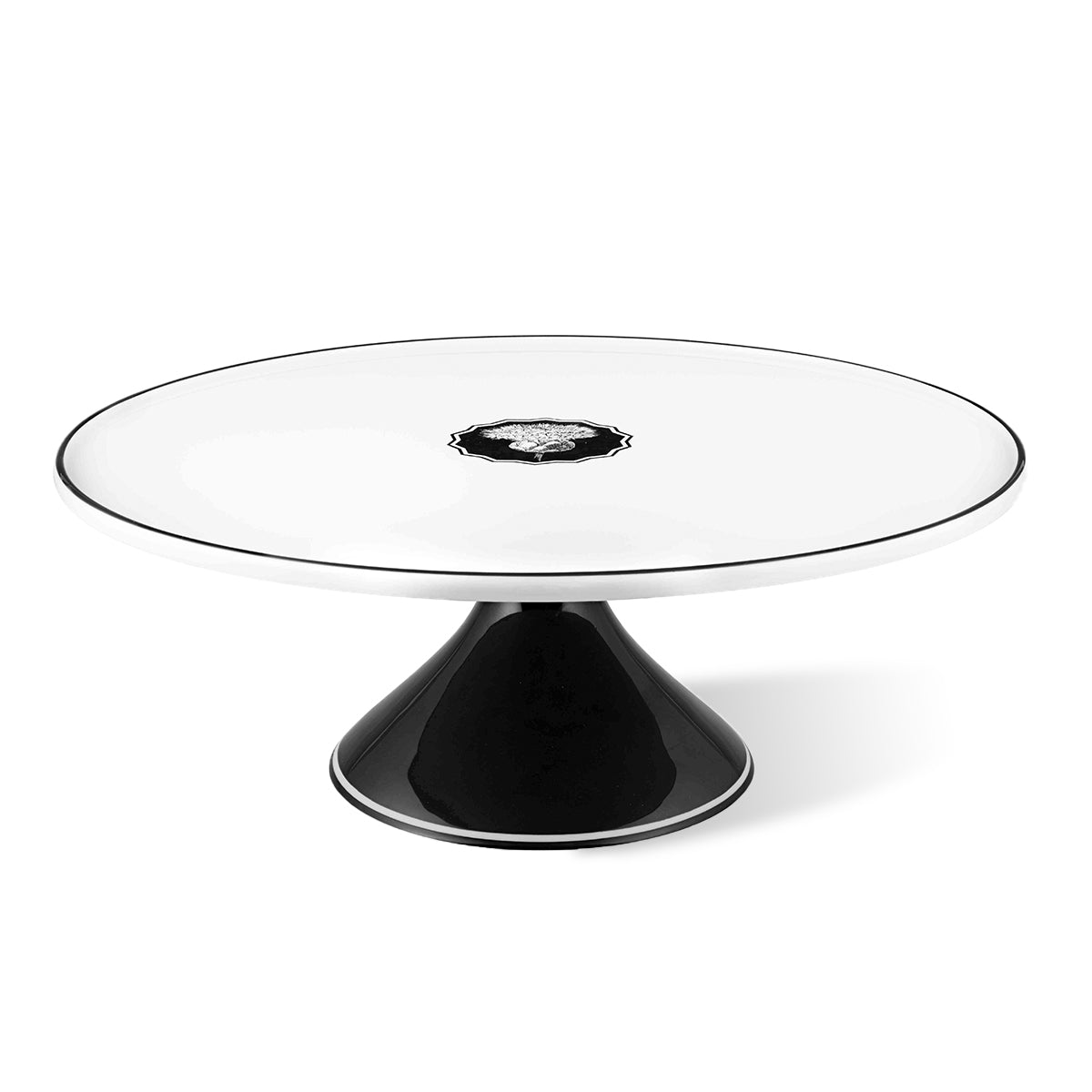 Platón Pastelero de porcelana en blanco y negro de Christian Lacroix Maison para Vista Alegre, línea Herbariae