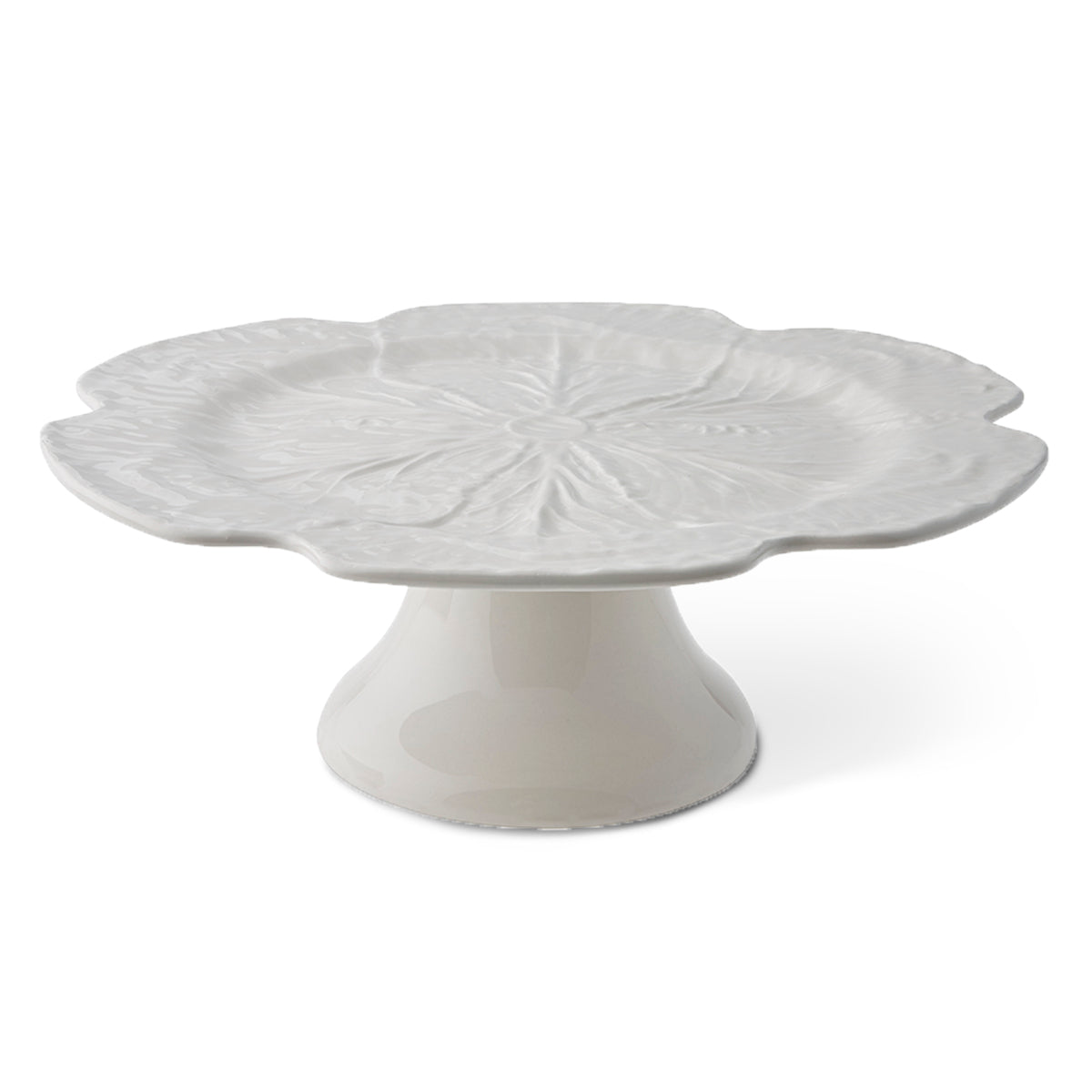 Pastelero de cerámica de repollo en blanco, marca Bordallo Pinheiro