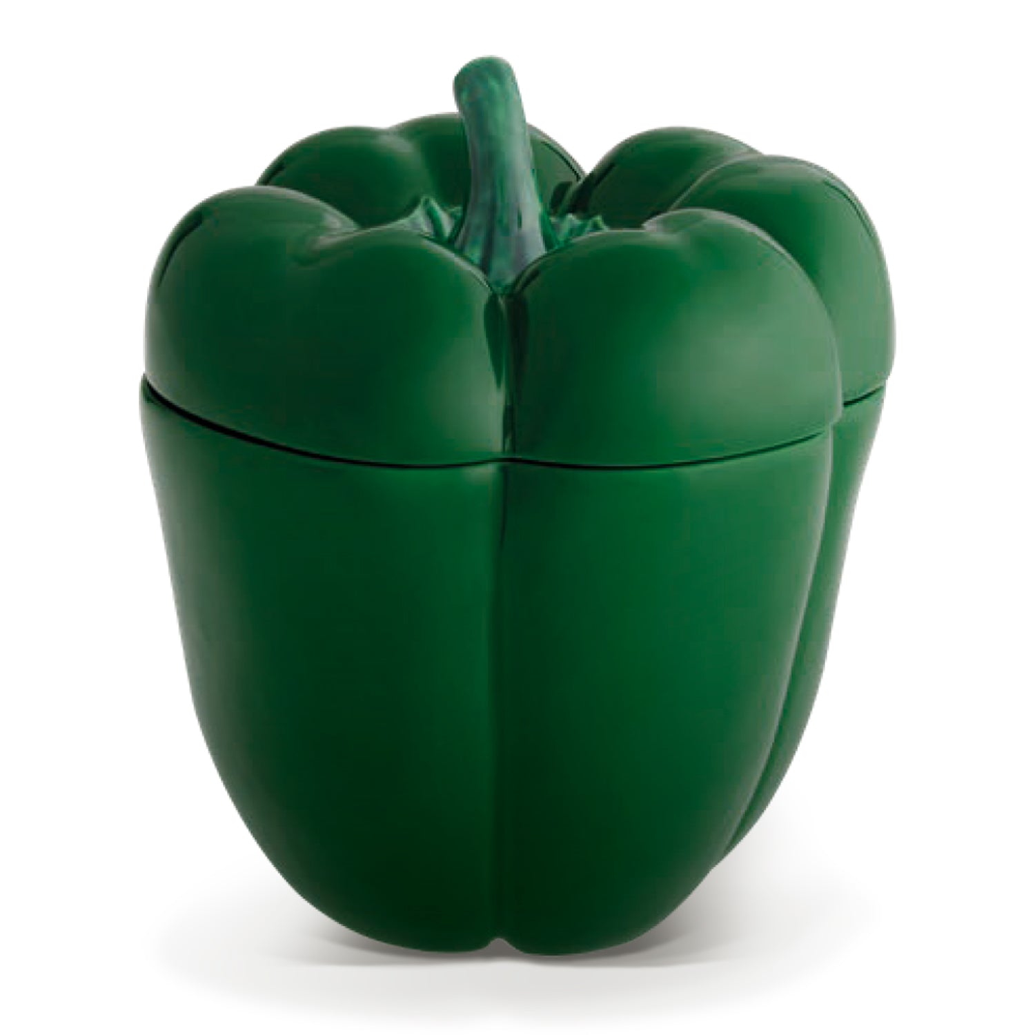 Caja grande de cerámica con tapa en forma de pimiento verde de Bordallo Pinheiro