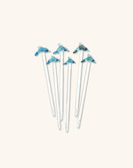 Pinchos Artesanales de Cristal en Forma de Delfín. Set de 6