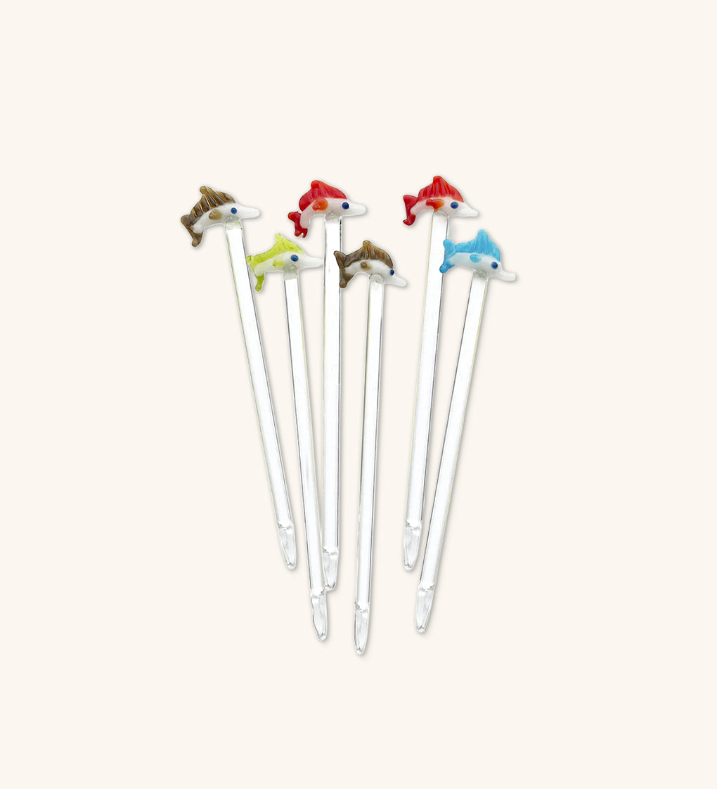 Pinchos Artesanales de Cristal en Forma de Marlín