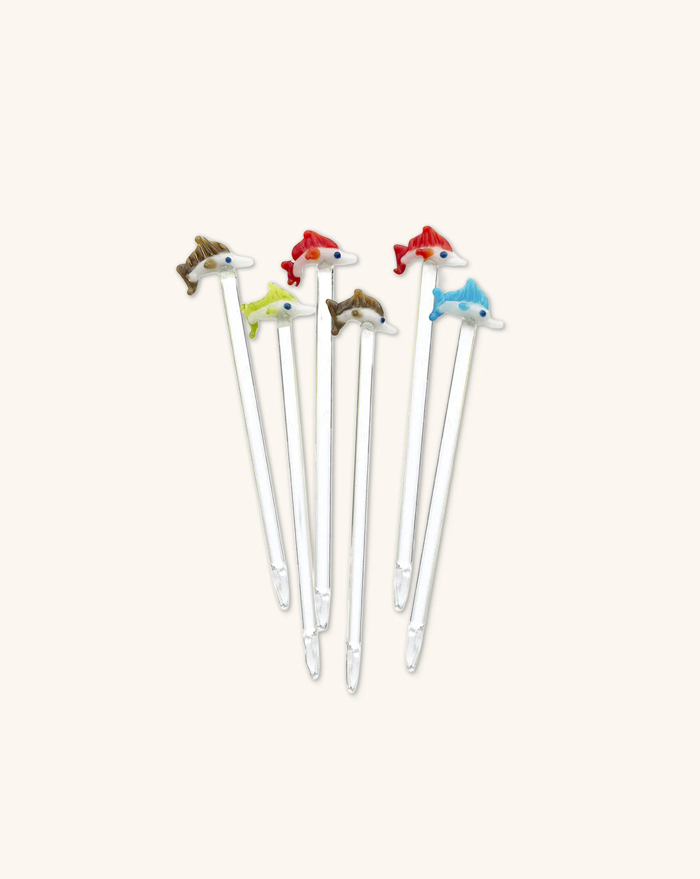 Pinchos Artesanales de Cristal en Forma de Marlín