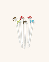 Pinchos Artesanales de Cristal en Forma de Marlín. Set de 6