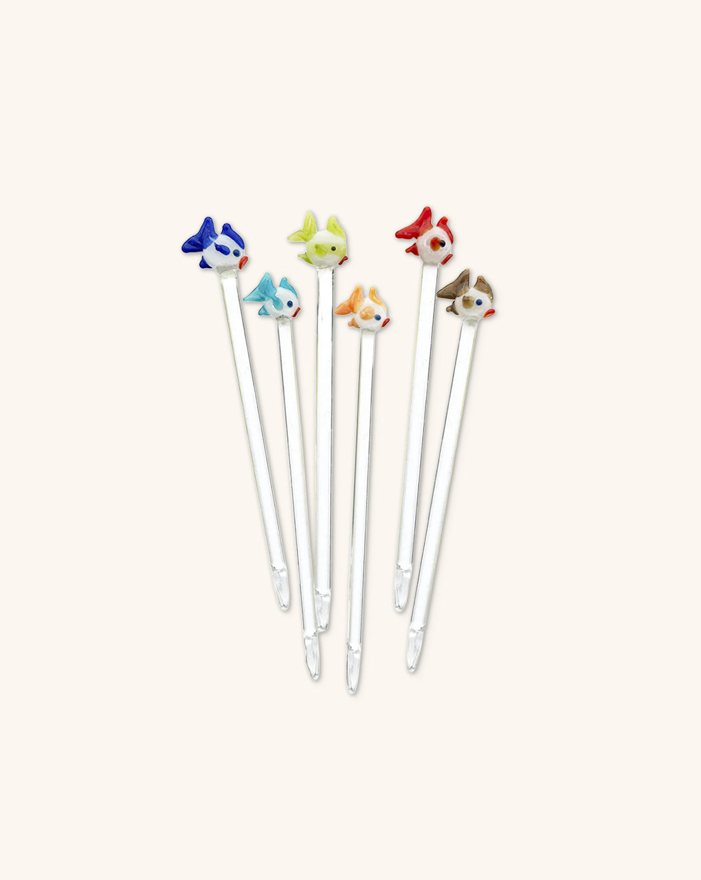 Pinchos Artesanales de Cristal en Forma de Pez