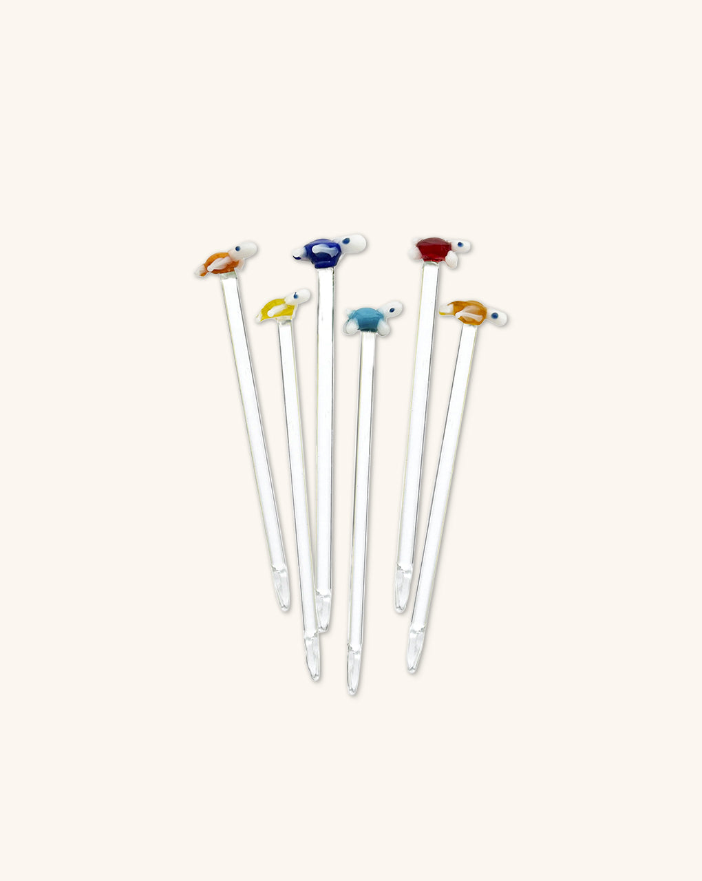 Pinchos Artesanales de Cristal en Forma de Tortuga Marina