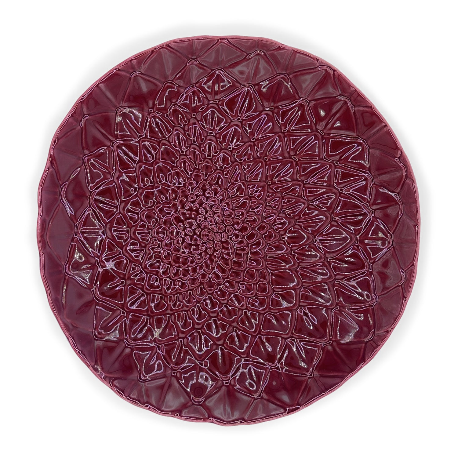 Plato trinche Amazonia de cerámica en burgundy de Bordallo Pinheiro