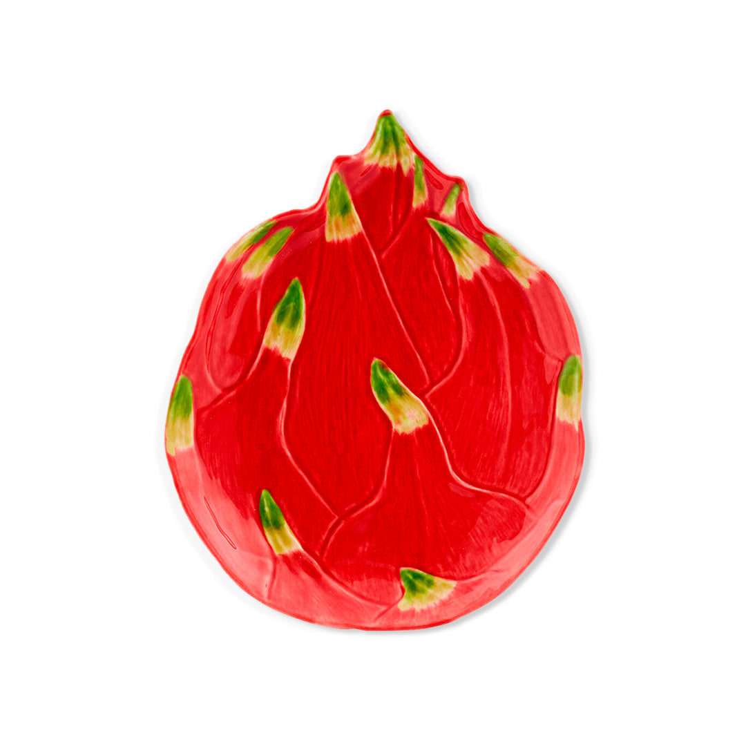 Plato de ensalada de cerámica en forma de fruta Pitaya, marca Bordallo Pinheiro
