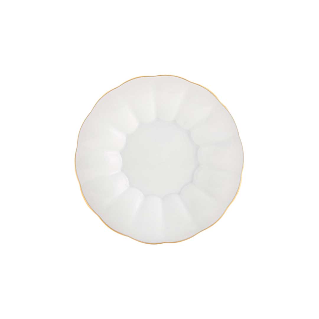 Plato para pan o postre de porcelana blanca con oro de 224 k, de la Colección de 200 años de Vista Alegre 