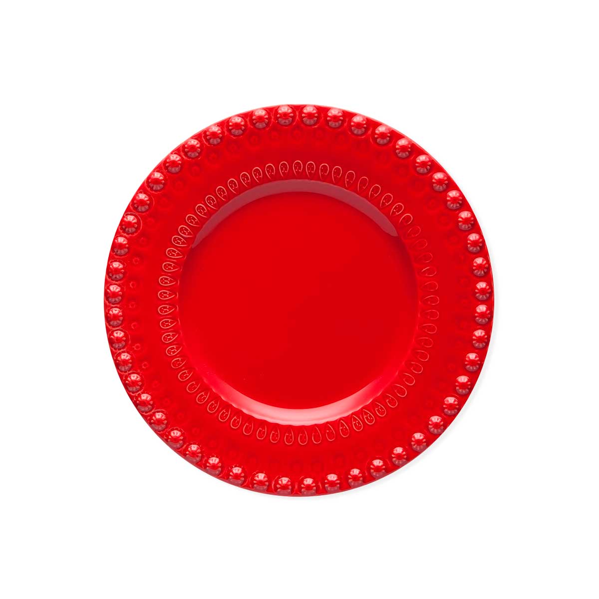 Plato de ensalada de cerámica en rojo colección Fantasía de Bordallo Pinheiro