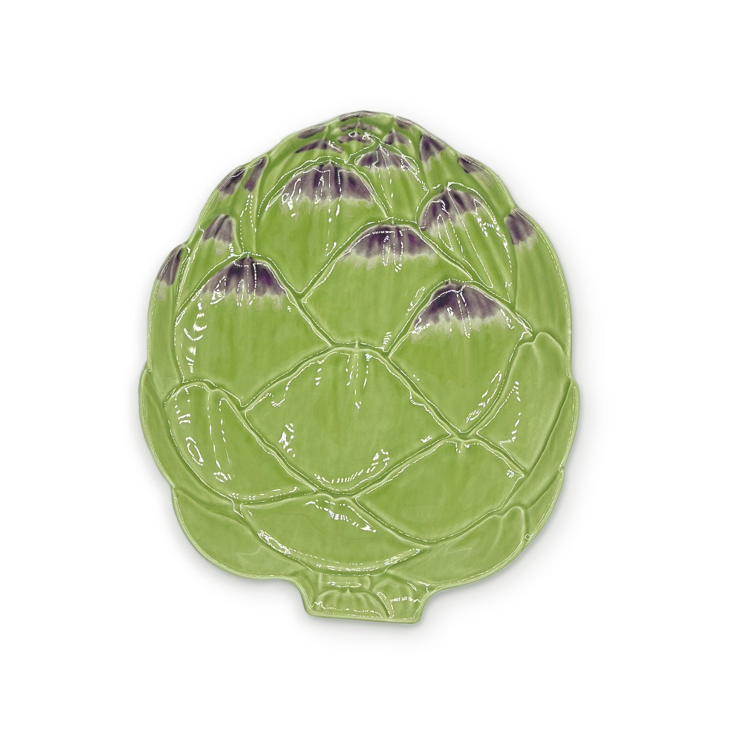 Plato para ensalada de cerámica en forma de alcachofa color verde, marca Bordallo Pinheiro