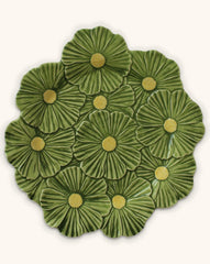 Bajoplato Margaritas Verdes y Amarillo. Set de 4