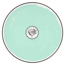 Plato base de porcelana verde menta de Christian Lacroix para Vista Alegre, línea Herbariae