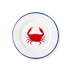 Plato para Ensalada de Peltre con Cangrejo. Set de 4