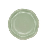 Plato de ensalada talavera color verde menta con ondas laterales