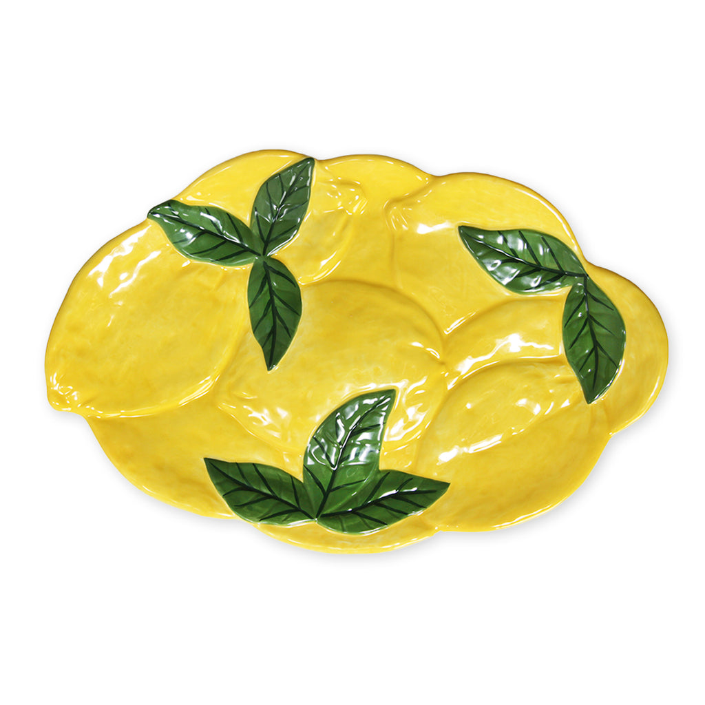 Platón para servir en forma de limones amarillos de Dolomita