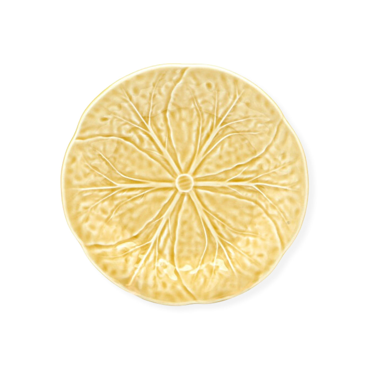 Plato de ensalada de cerámica amarillo en forma de repollo, marca Zash