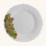 Plato Trinche Corona de Navidad 29 cm. Set de 4.