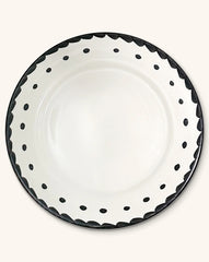 Bajo Plato 30 cm Puebla en Blanco y Negro. Set de 4