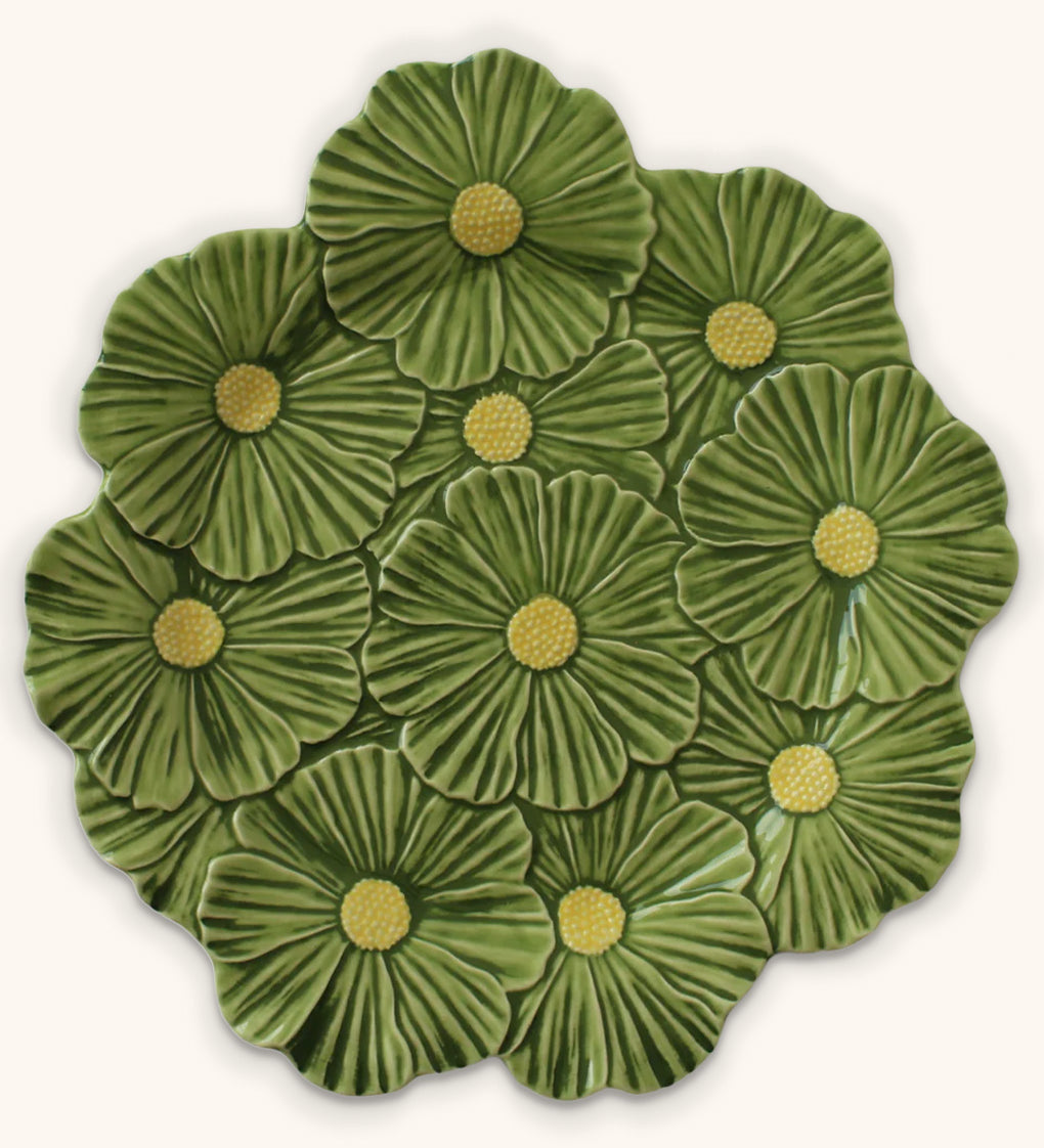 Plato Base Margaritas Verdes y Amarillo
