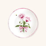 Plato Ensalada con Lisianthus Rosas y Listón Rosa