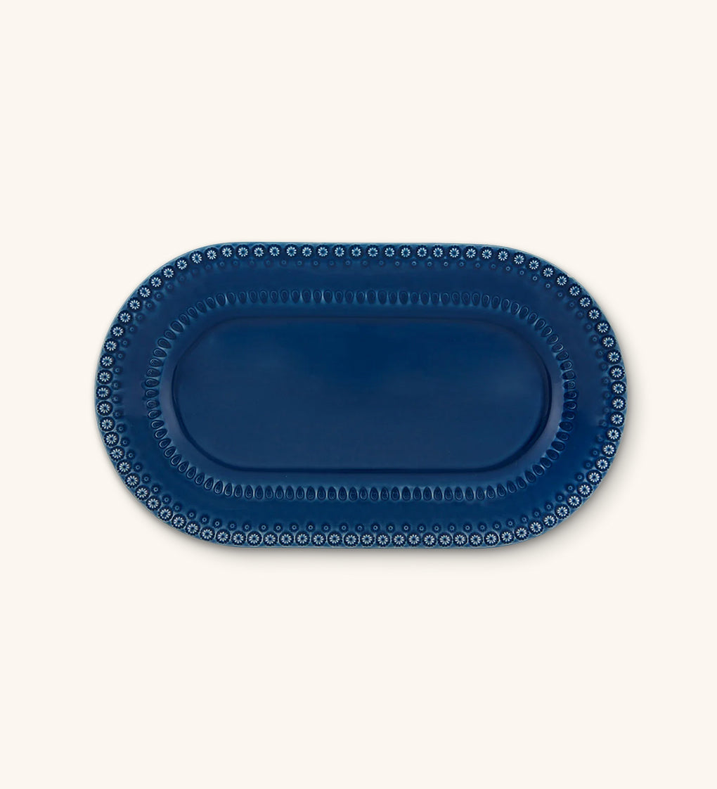 Plato Fuente Fantasía Azul Rey 26 cm