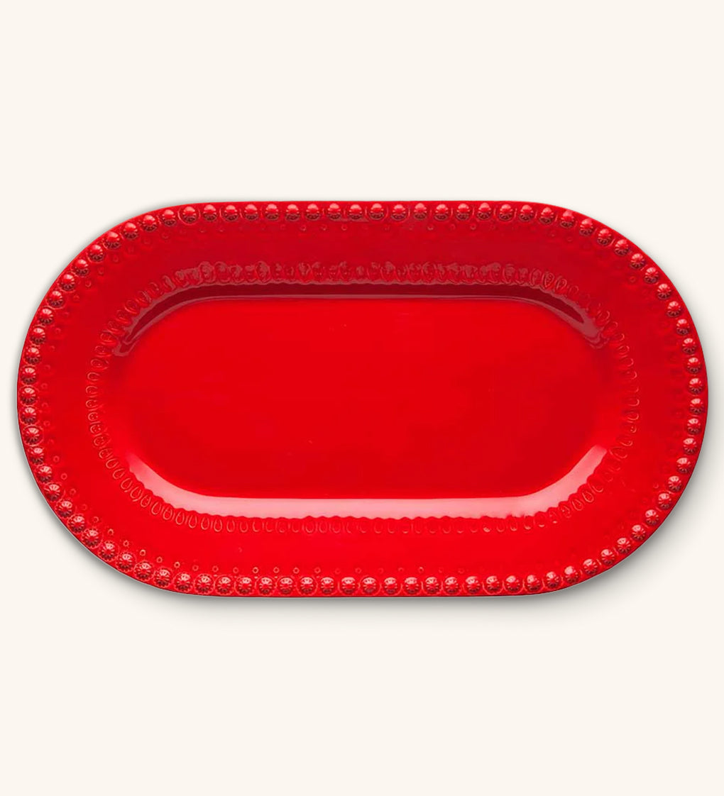 Plato Fuente Fantasía Rojo 45 cm