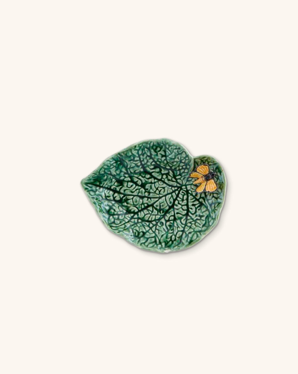 Plato Hoja Begonia con Mariposa 20 cm.
