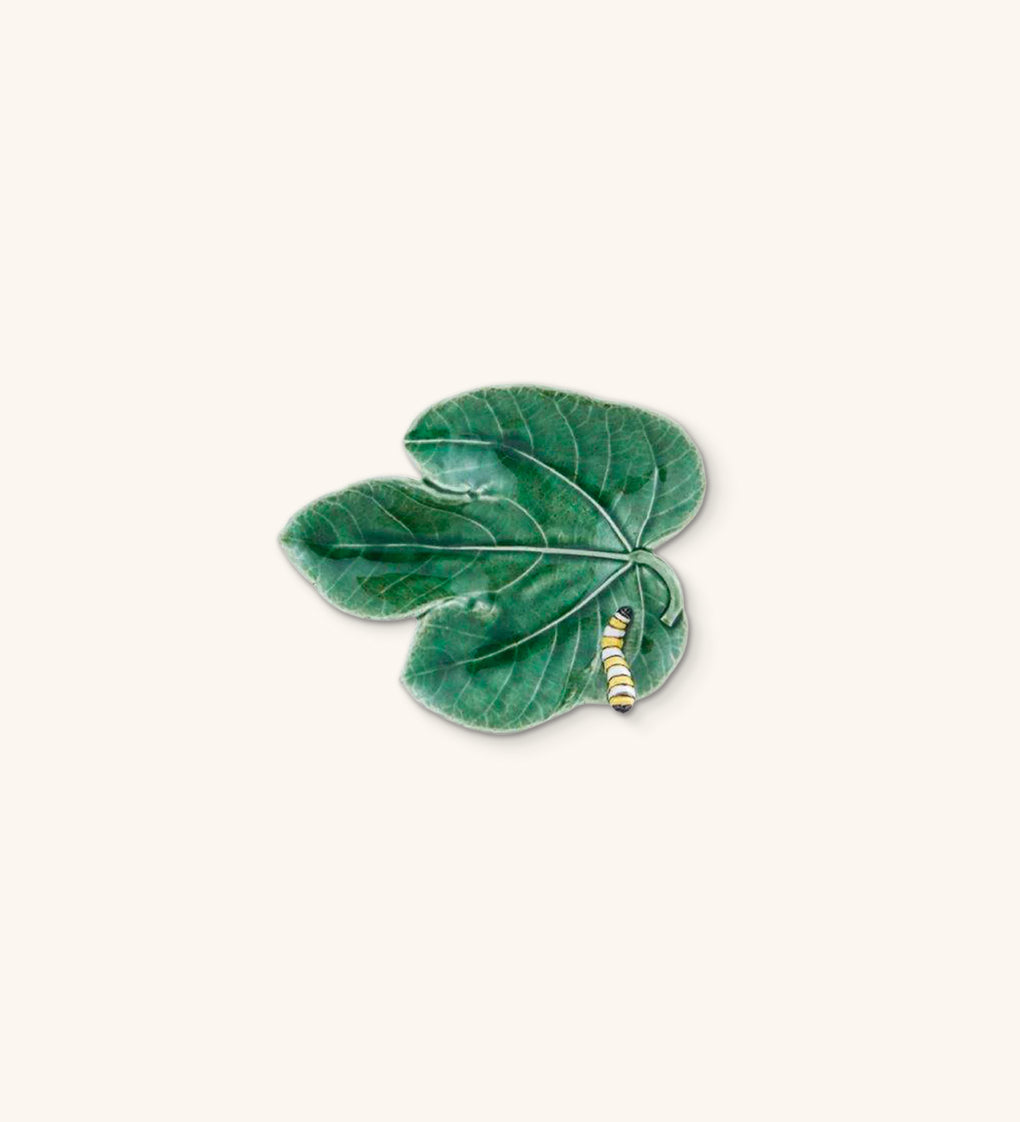 Plato Hoja Higuera con Oruga 18 cm 