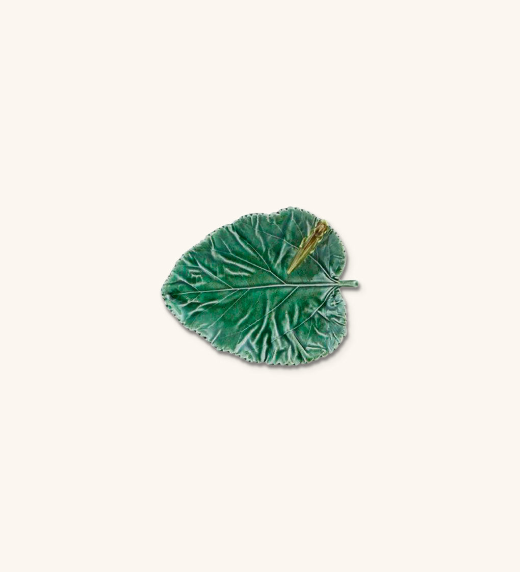 Plato Hoja Morera con Saltamontes 17 cm 