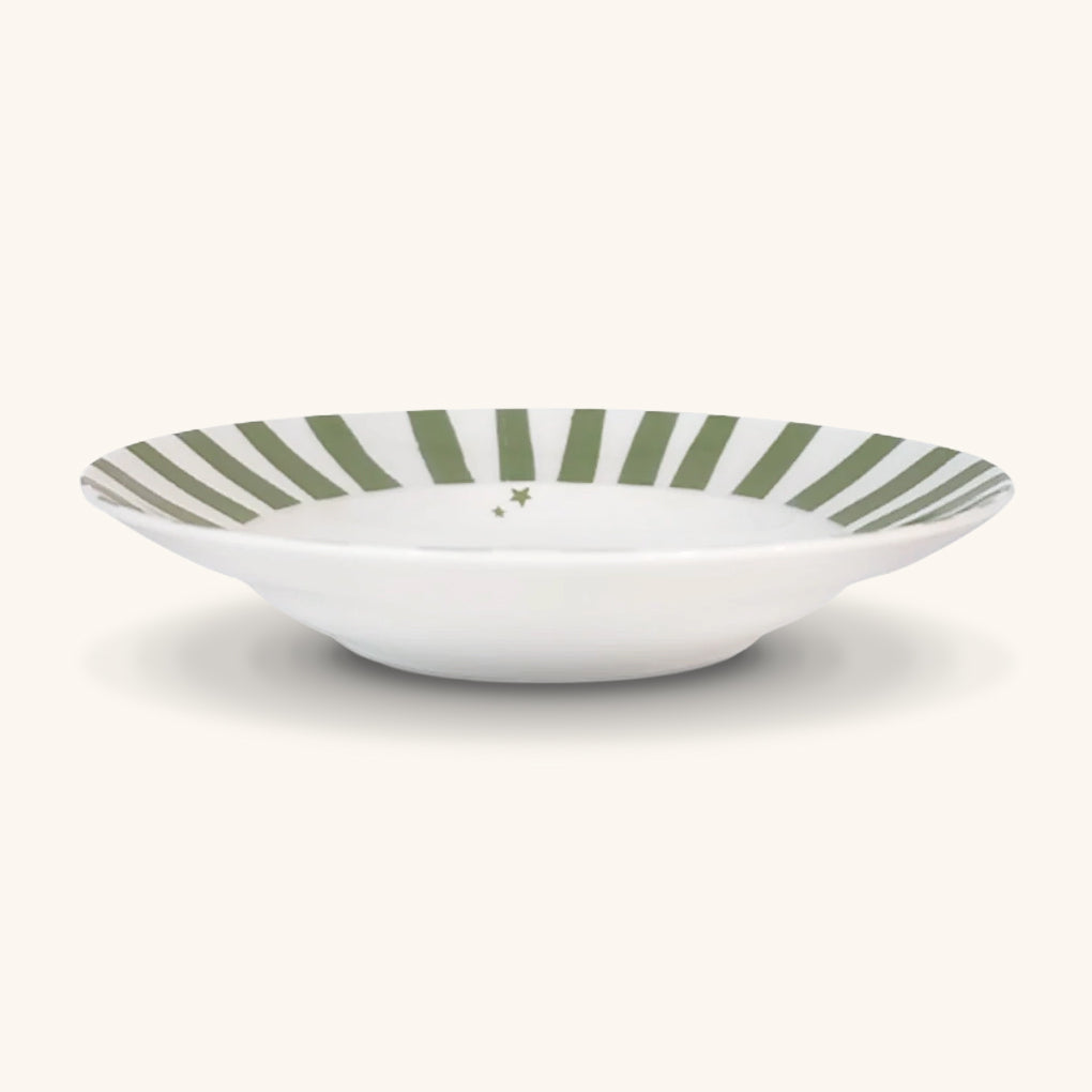 Plato Sopero Candy Cane Verde Olivo