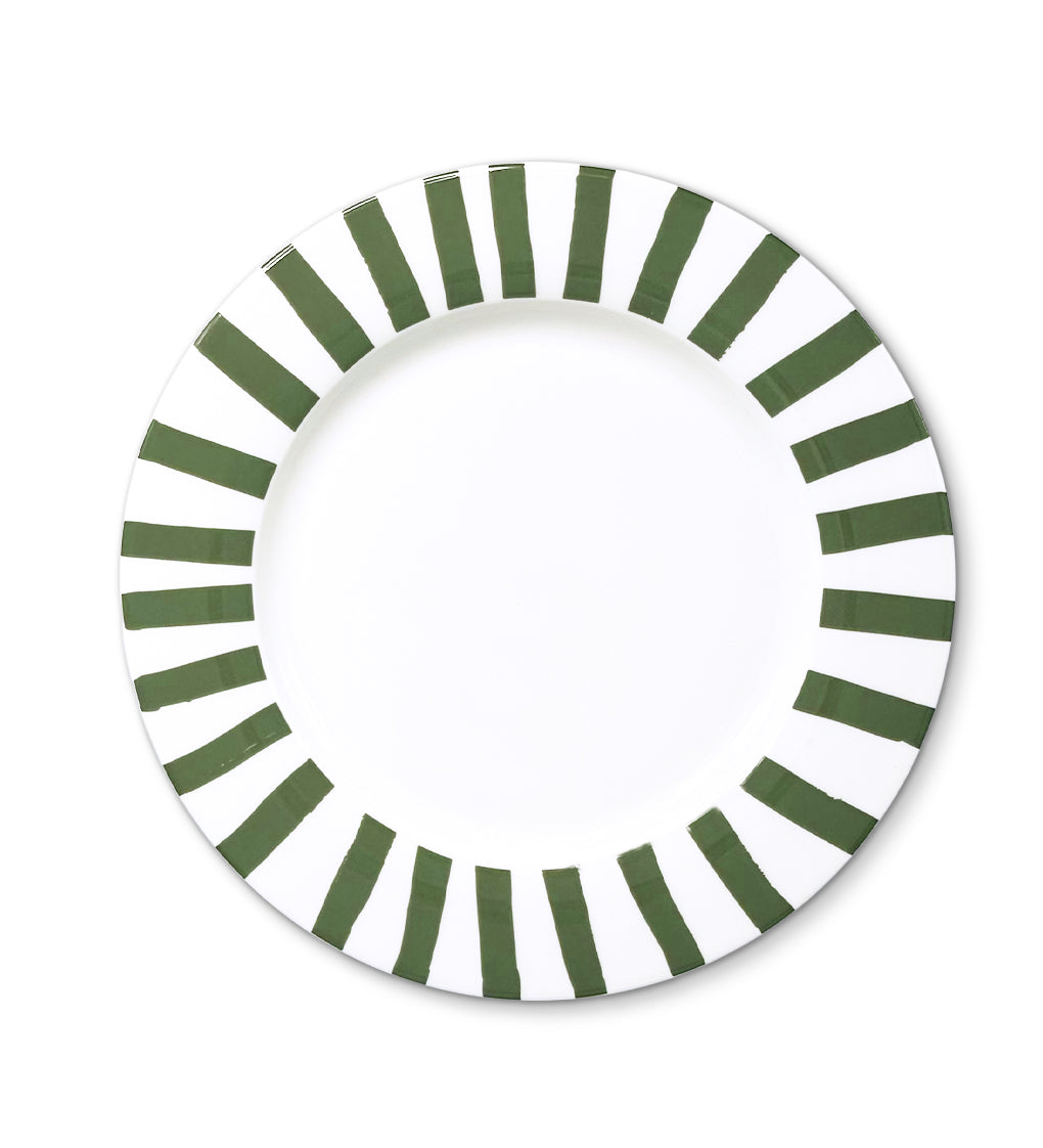 Plato TrincheCandy Cane Verde Bosque. Set de 4