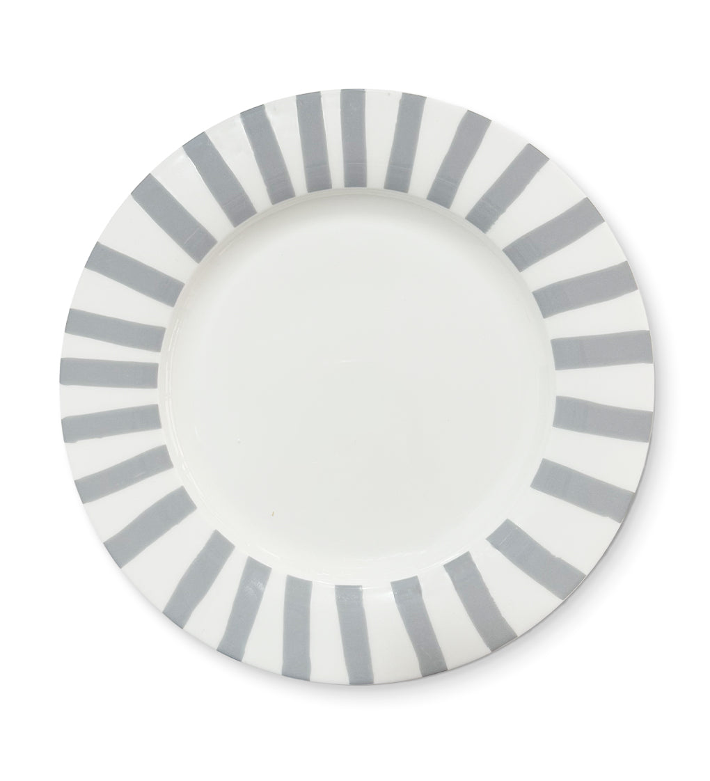 Plato Trinche Candy Cane Gris. Set de 4